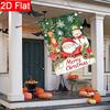 2D Flat - 2D Flat - 2D Flat Christmas Watercolor Santa Claus Reindeer Snowman Garden Flag  Outdoor Garden Flag, Double-Sided Home Decoration Courtyard