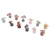 12PCS Mini Tree Figurine Crystal Leaves Glass Bowl Feng Shui Tree Ornament for Home Car Office Desk