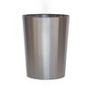 Brushed Nickel Metal Wastebasket Stylish Bathroom Trash Can Open Top Trash Bin Durable Silver Wastebasket Home Use Indoor