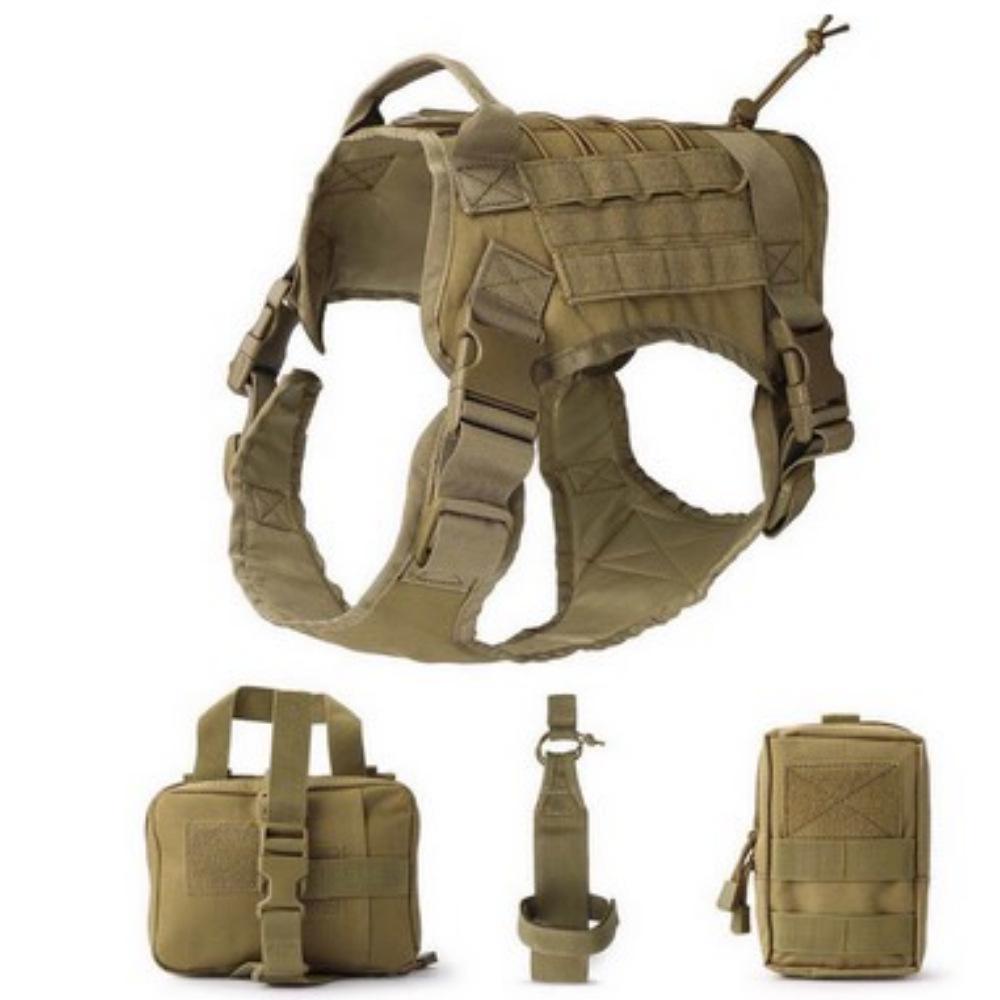 1000D Водонепроницаемый тактический камуфляжный жилет K9 для дрессировки крупных собак