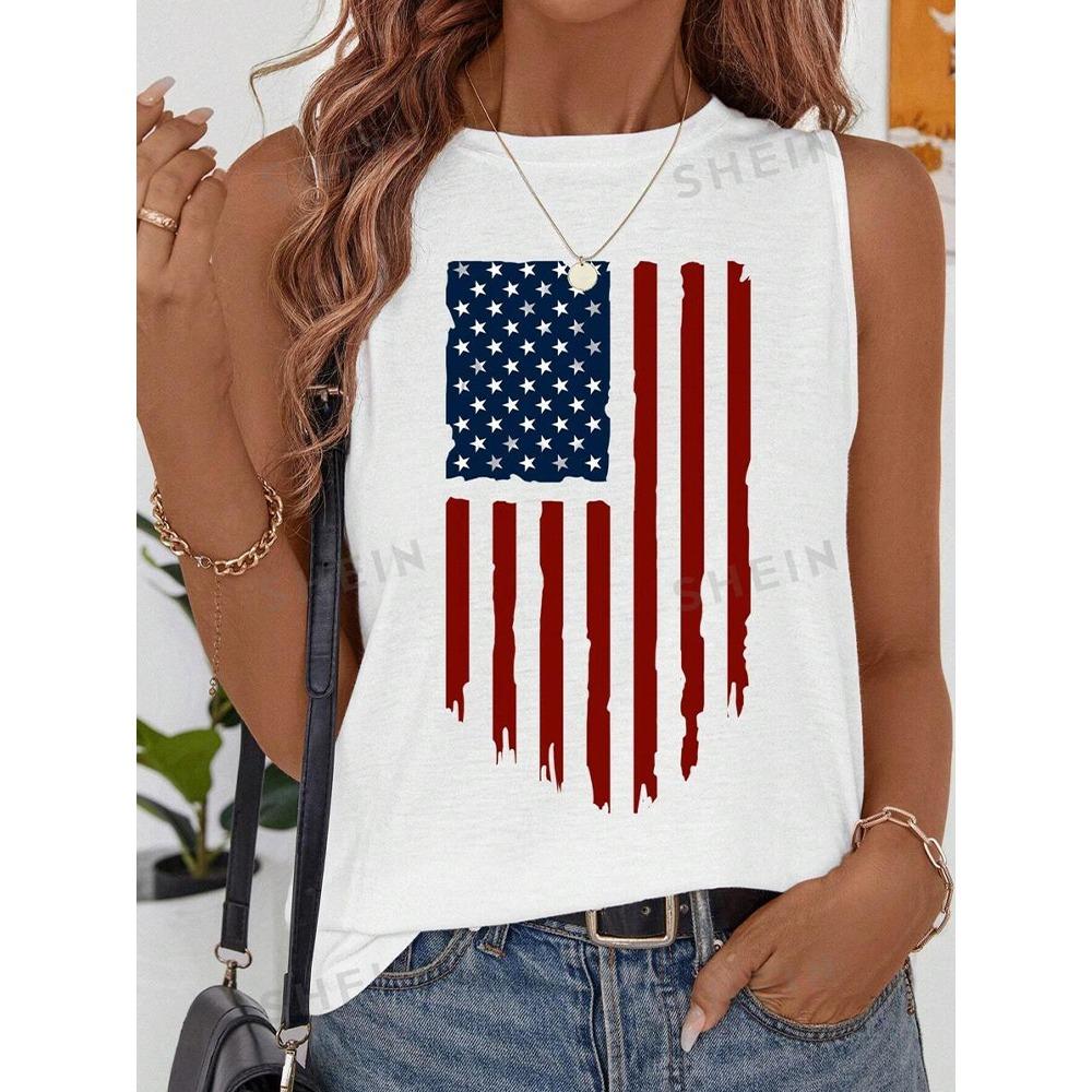 2024 Новая летняя уличная мода женская майка с круглым вырезом, повседневная женская футболка без рукавов с 3D-принтом орла и черепа