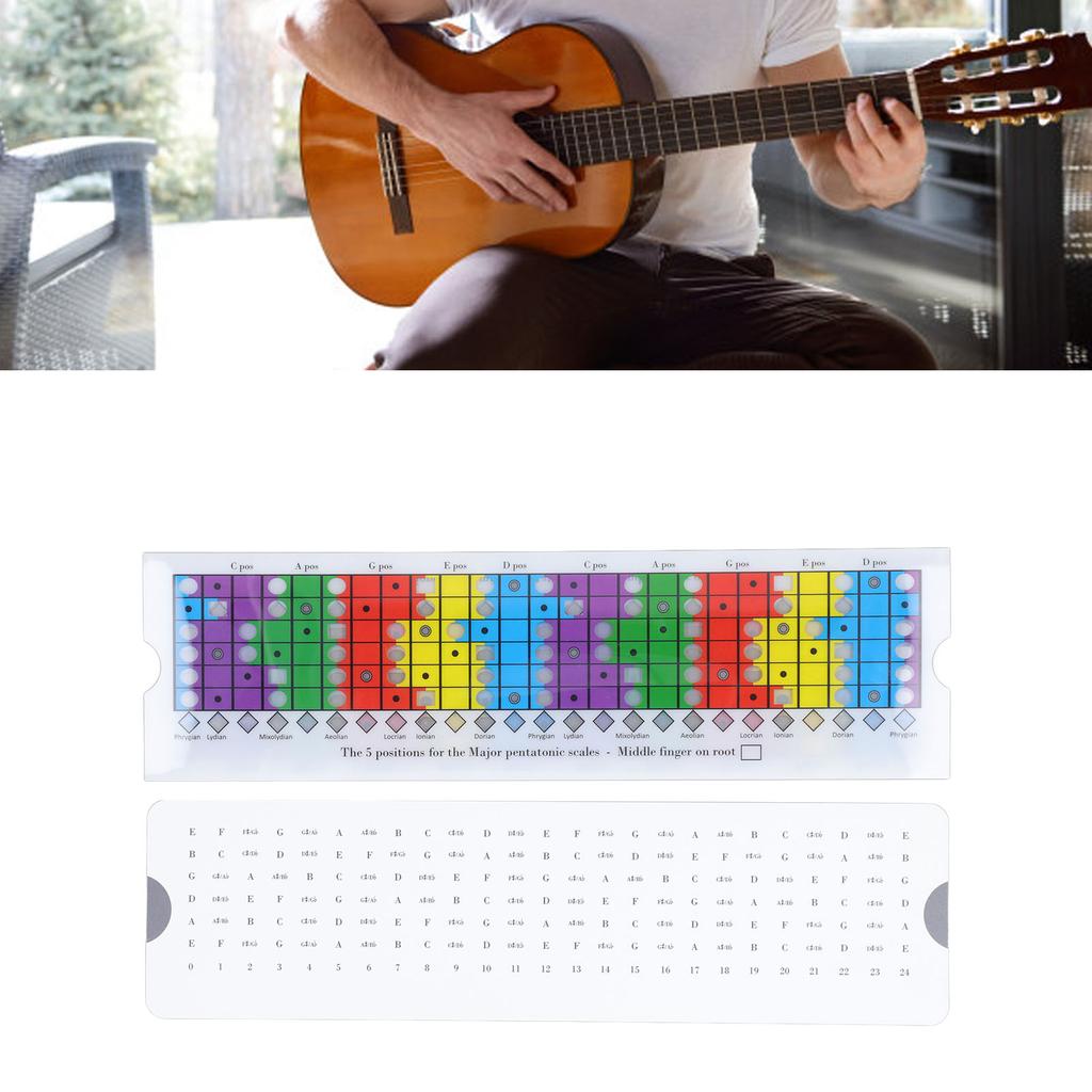 Guitar Pentatonic Sliding Ruler Plastic Multi Color Guitar Scales Sliding Ruler for Beginners