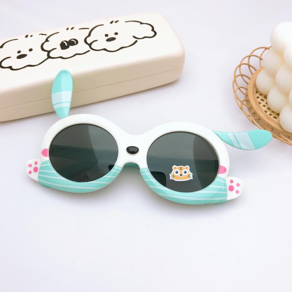 Детские поляризованные солнцезащитные очки в форме Пикачу, детские солнцезащитные очки, очки с длинными ушками щенка, силикон