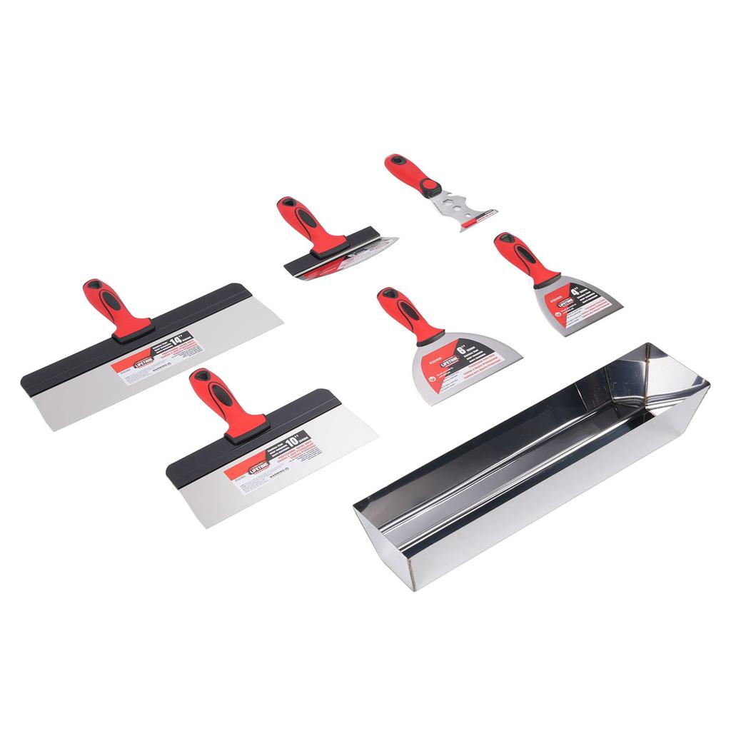 Drywall Hand Tool Kit Stainless Steel Putty Taping Tools Paint Scraper 16 Inch Mud Pan Bucket Scoop