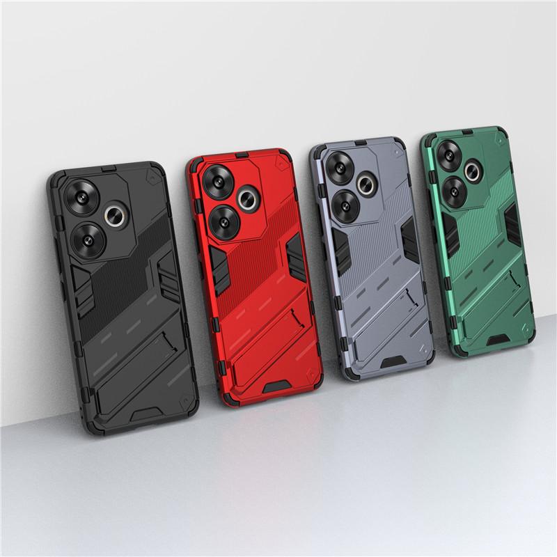 Для Poco M6 Чехол Для Xiaomi Poco M6 4G Чехол 6,79 дюйма Панк Броня Ударопрочный Жесткий Резиновый Кронштейн Бампер Для Xiaomi Poco M6