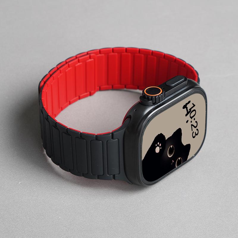 Strap for Apple Watch 10 Band 44mm 40mm 49mm 45mm 41mm 46mm Magnetic Silicone Loop Bracelet iWatch Series 11 9 8 7 6 Se ultra2 3