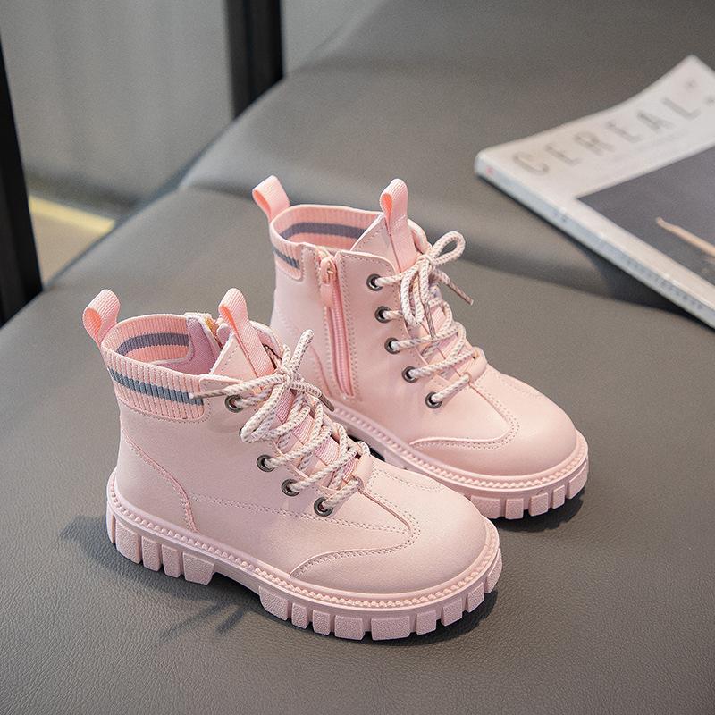 Новые модные ботинки Martin для мальчиков, детские повседневные ботинки с мягкой подошвой, короткие ботинки для детей среднего и старшего возраста, ботинки для начальной школы, одинарные ботинки