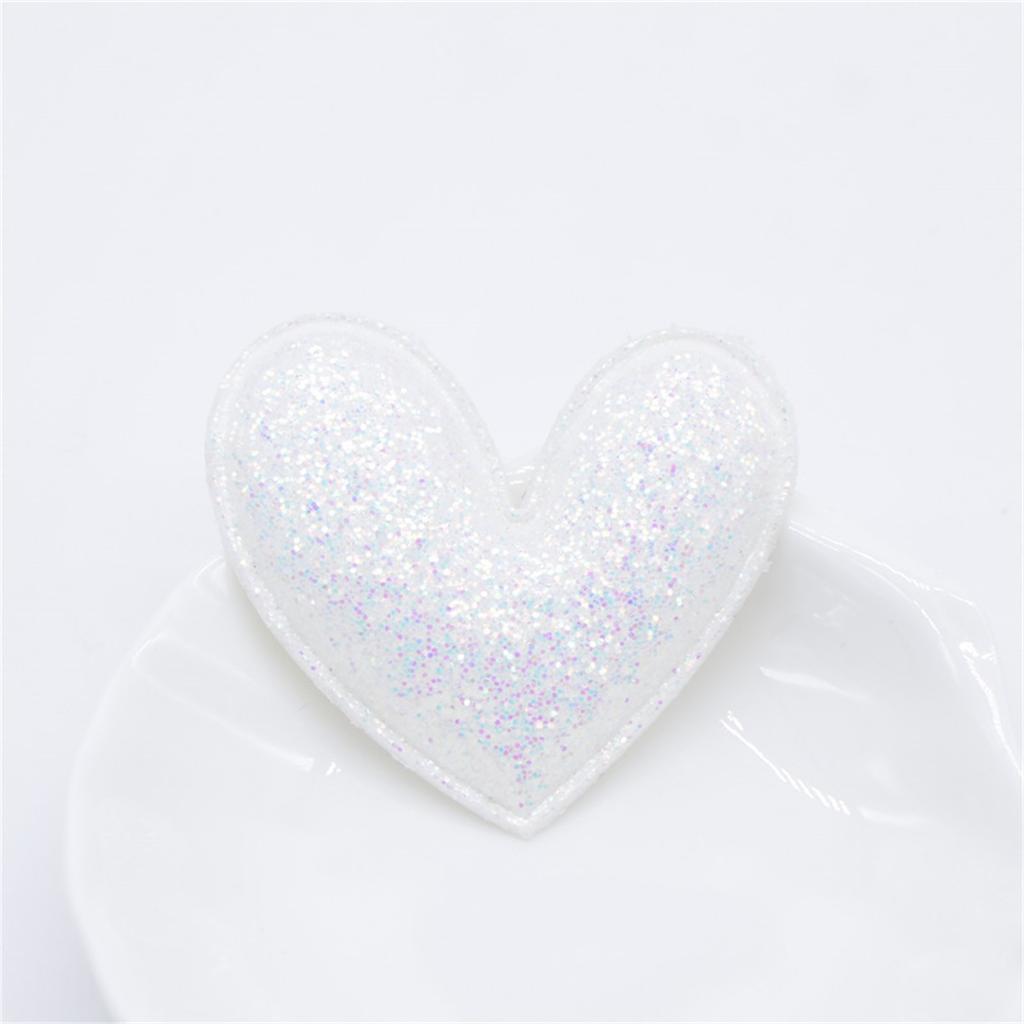 12 шт. блестящая ткань с подкладкой в виде сердца аппликация для самостоятельного изготовления головных уборов заколок для волос повязок на голову декора детских шапок одежды аксессуаров заплаток