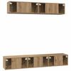 Wall Mounted TV Cabinet Set 5 pcs Artisan Oak Wood Based Material