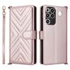 Multifunctional 6-Card Slots Leather Phone Case with Wrist Strap