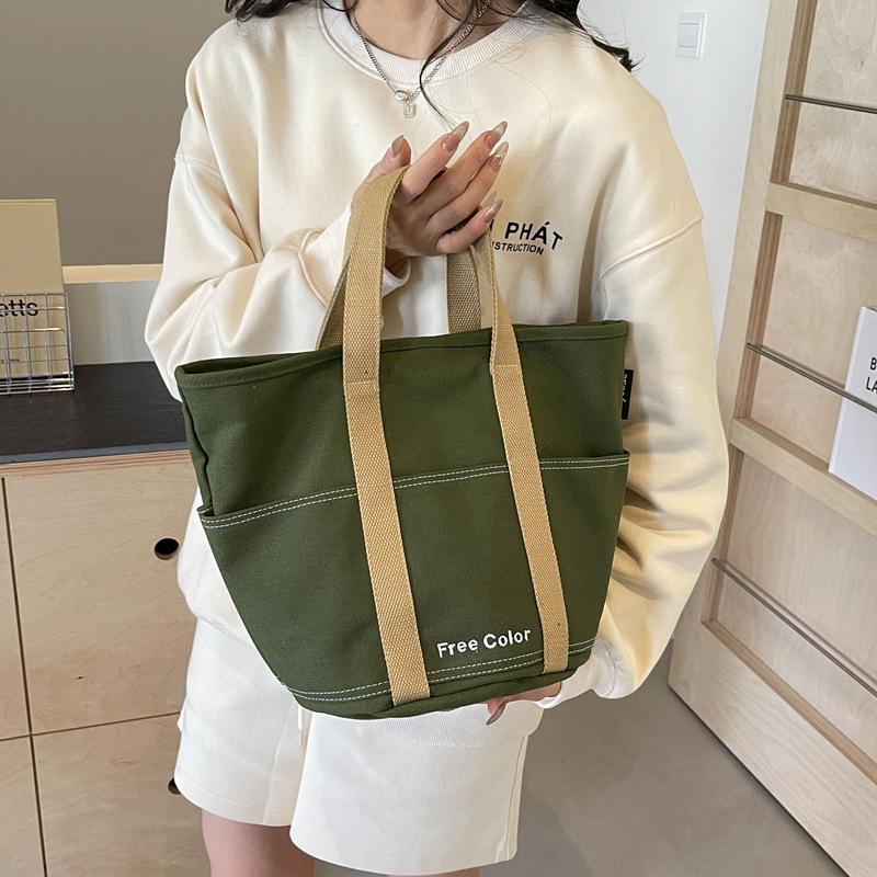 Холщовая сумка, портативная сумка через плечо большой емкости, женская большая сумка
