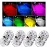 4 PCS Car LED Lights Interior Wireless, Super Bright 7 Colors Auto Interior Ambient Light With 6 Bright LED Lamp Beads, Portable USB Rechargeable Car