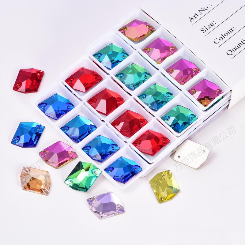 Стеклянная дрель специальной формы с золотым дном, ручная дрель с плоским дном и двойным отверстием для ручного шва, плоская пряжка для камня своими руками, стразы, аксессуары для одежды