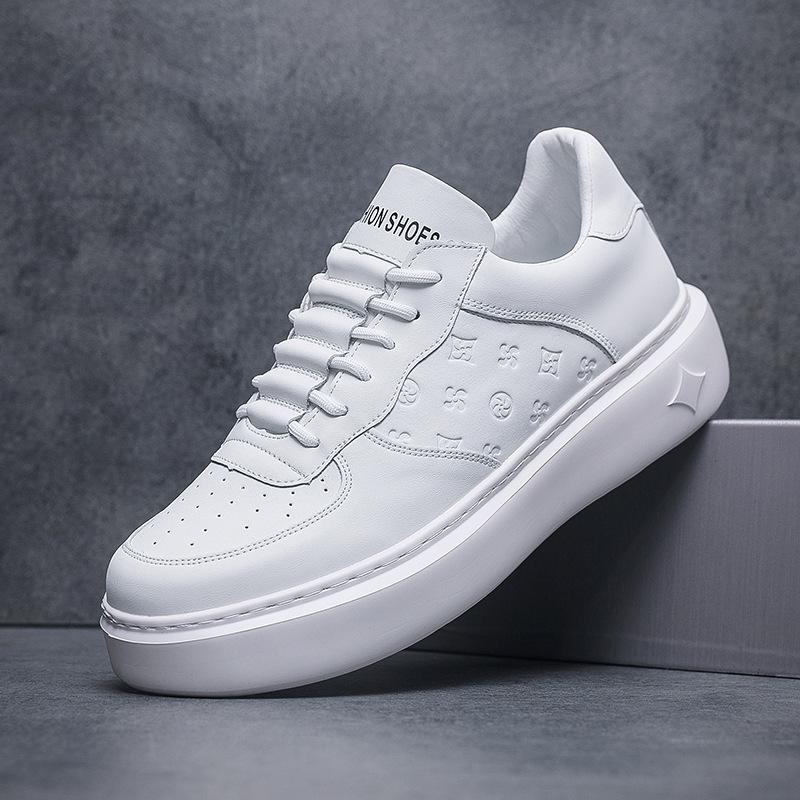 Маленькие белые туфли мужские платформа осень новая ниша увеличивающие рост мужские туфли кожаные универсальные модные туфли Вэньчжоу в наличии прямая трансляция