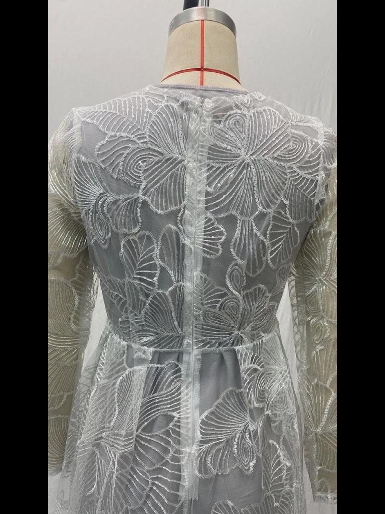 2025 European & American Women's Sequin and Lace Embroidery Evening Gown