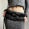 PU Leather Leather Fur Belt Punk Y2K Waistband Fashion Plush Belt  Female/Girls