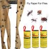 20/40Pcs Sticky Fly Trap Ribbon with Nail Double Sided Strong Adhesive Indoor Outdoor Hanging Small Flying Animals Gnats Fruit Fly Catcher Strip Tape