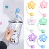 Soft Silicone Straw Covers Dust-Proof Flower Straw Toppers Creative Drinking Dust Cap  for Tumblers