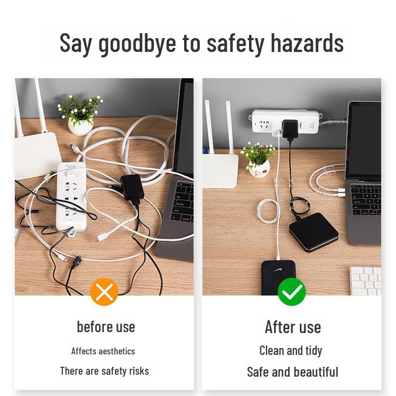 Self-Adhesive Desktop Cable Organizer and Holder