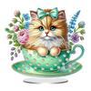 2D плоская чашка для чая кошка DIY Настольное украшение Алмазная живопись Наборы Алмазное искусство 5D DIY Настольные украшения