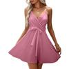 Women's Fashion Casual V-Neck Ruffle Casual Straps Sleeveless Dresses