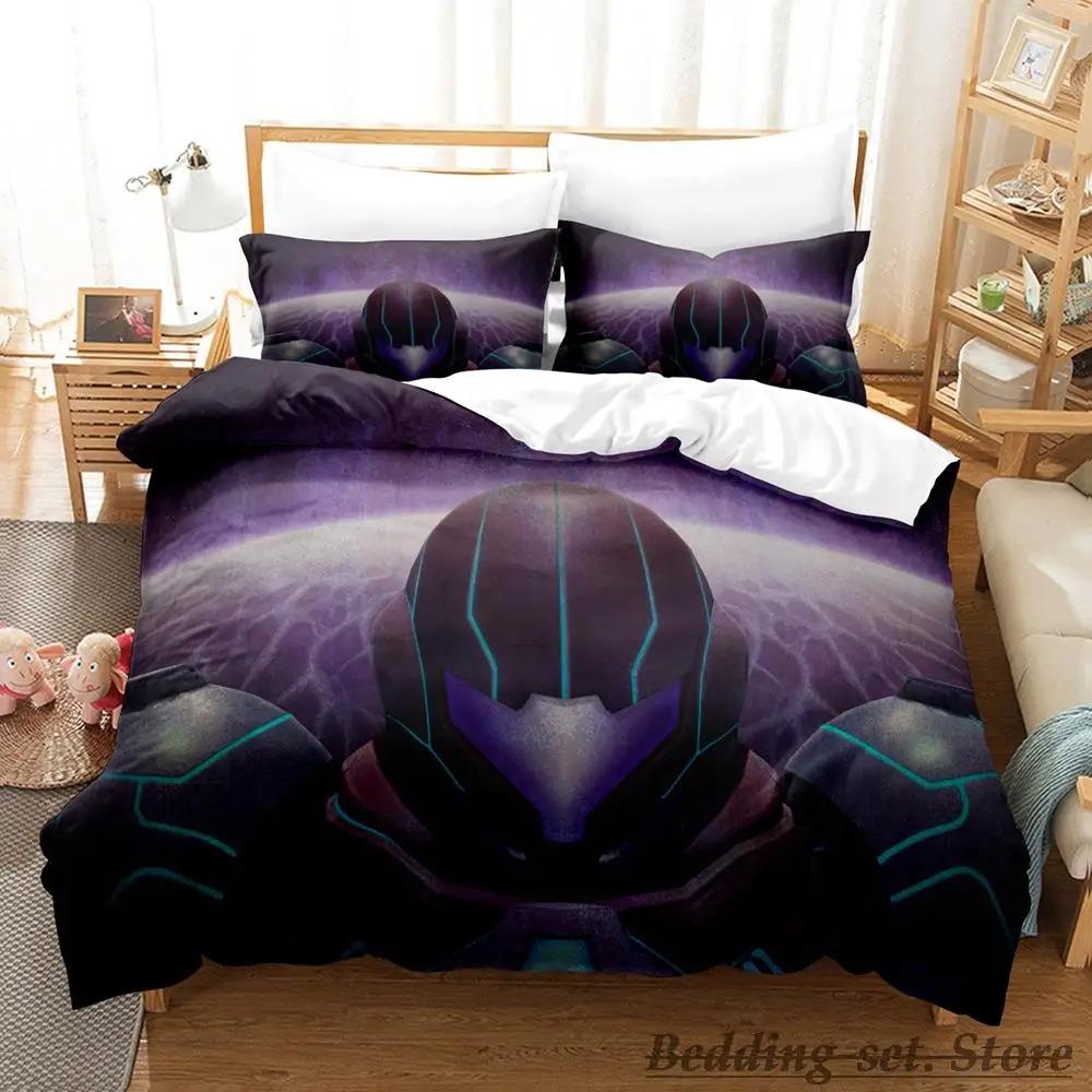Metroid Prime Bedding Set Single Twin Full Queen King Size Bed Set Adult Kid Bedroom Duvetcover Sets Game Parure de lit Bed