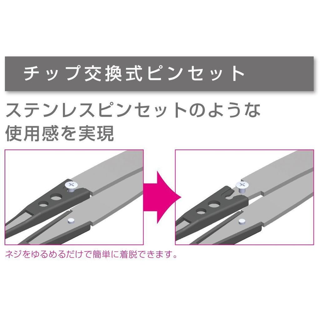 HOZAN Пинцеты с ESD наконечниками, антистатические, ширина наконечника 1,0 мм (R-образный), Длина 125 мм, Нержавеющая сталь, Наконечник: PEEK P-642-S