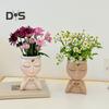 Цветочный горшок в виде лица в стиле Love Girl Head Plant Pot Small Lady Face Planter для суккулентных комнатных и уличных растений, центральный элемент рабочего стола для гостиной