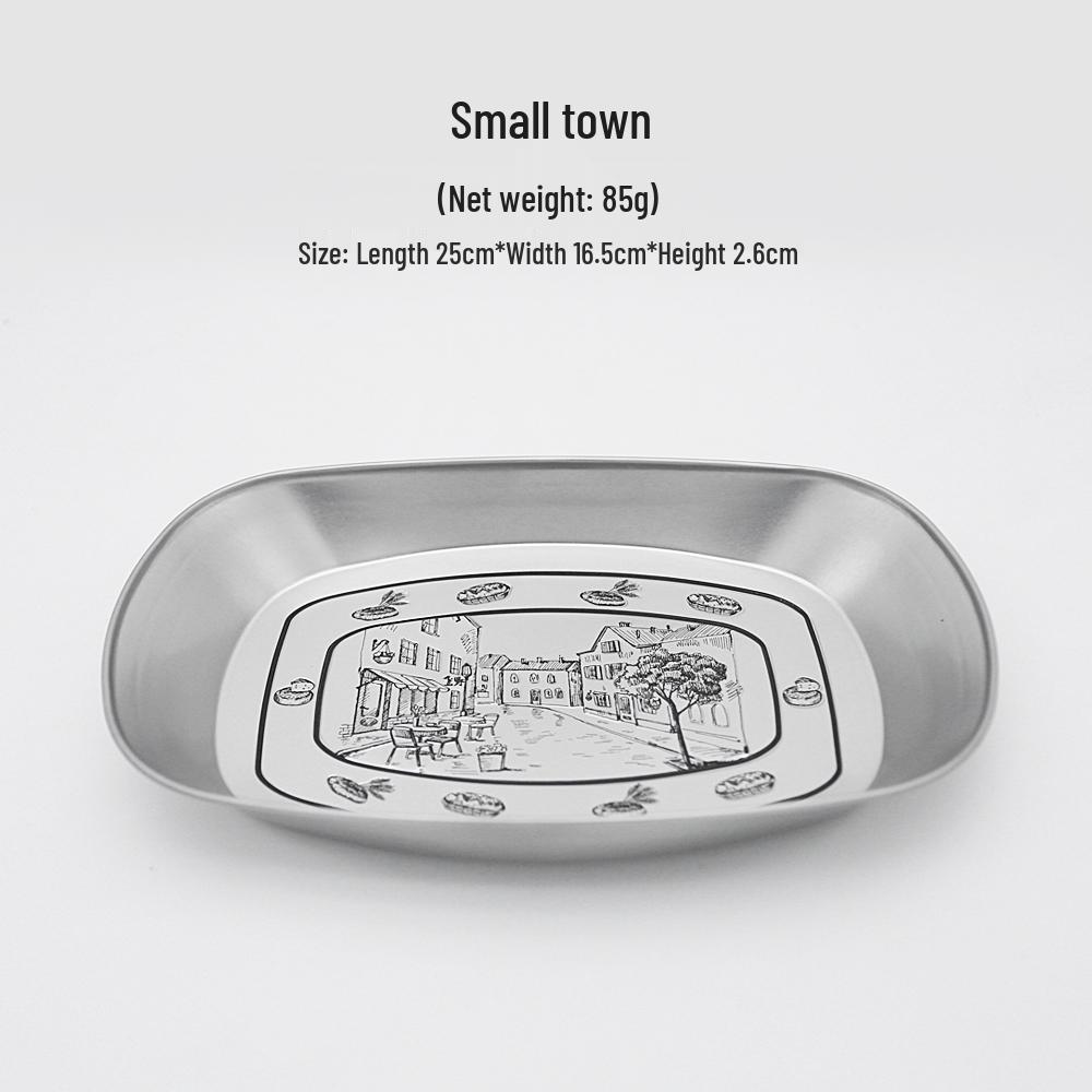 Retro European-Style Tin Camping Plate - Portable BBQ & Picnic Tableware