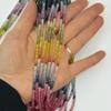 Natural  Gradient Color Sapphire Abacus Beads Beveled Flat Round Faceted Long Chain