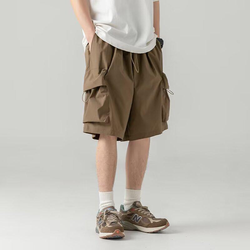 Мужские шорты для работы на открытом воздухе в японском стиле - модные свободные летние повседневные с большими карманами