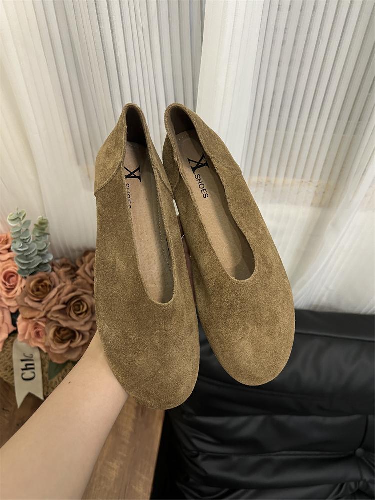 Women Loafers Retro Round Toe Leather Flat Shoes Summer Slip On Casual Shoes Female Zapatos De Mujer Moccasins Driving Loafers