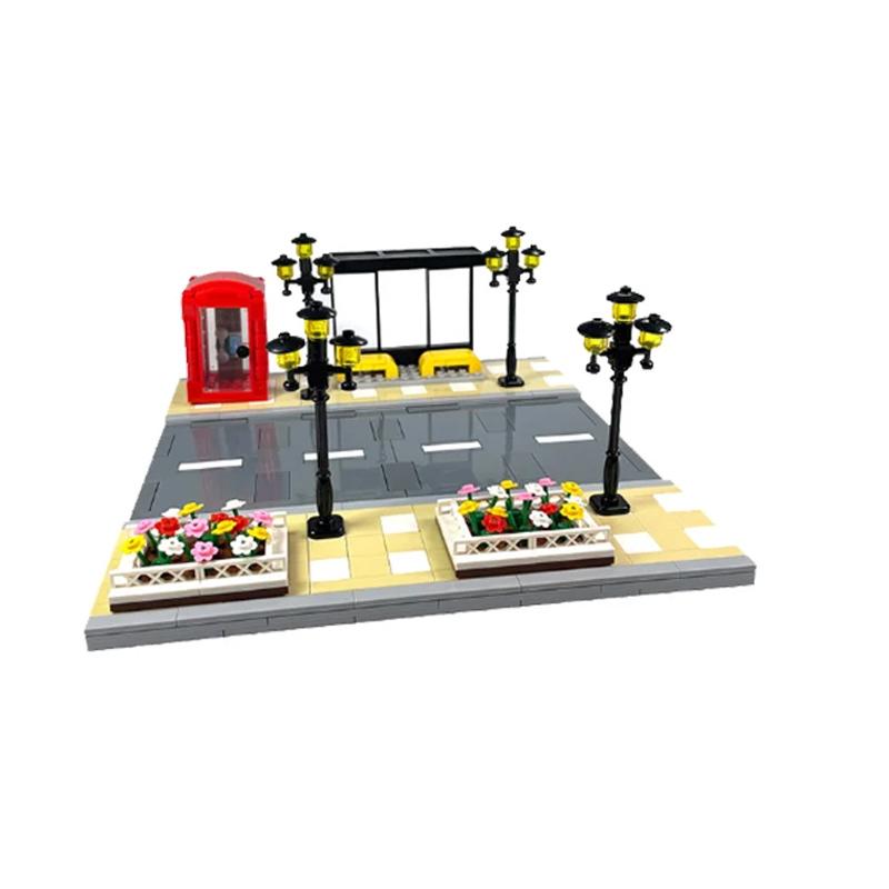 Пешеходный мост MOC Игрушки Строительные кубики Городская сцена движения Уличный вид Детали Блоки Дорога Автомагистраль Работает с City bricksi