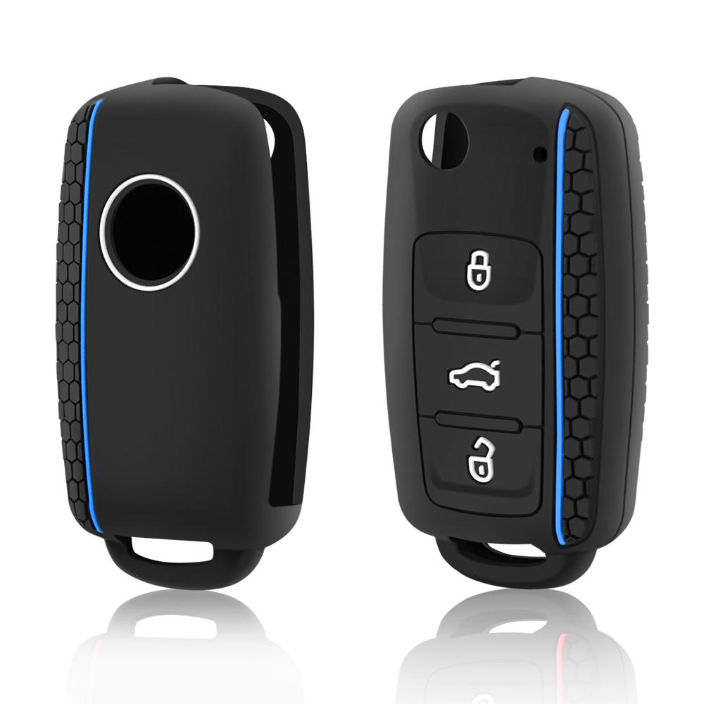 Car Key Cover Case Silicone 3 Buttons For VW Golf 4 5 6 7 Bora Jetta POLO MK4 MK6 Bora Passat B5 B6 Superb Tiguan Beetle Keycase