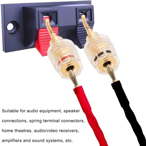 Xiatiaosann 4-компонентный гибкий штекер-банан на 4 мм гнездо-банан, адаптер-разъем для динамиков и аудиооборудования с пружинными клеммами для усилителей и аудиооборуд