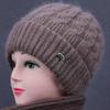 Women's Autumn and Winter Warm Thick Woolen Velvet Cap Round Pure Color Casual Commuting Caps