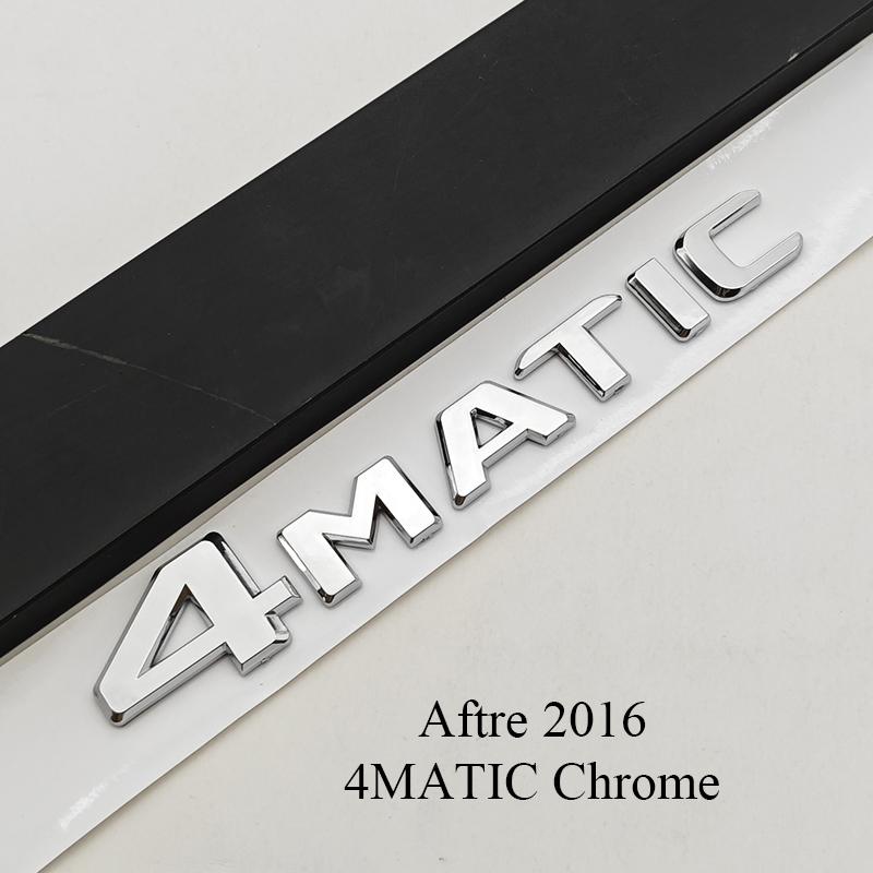 3D ABS Chrome Black Car Letters Logo 4MATIC Emblem Sticker Nameplate Rear Trunk Badge For Mercedes Benz 4MAITC Acciessories AN1