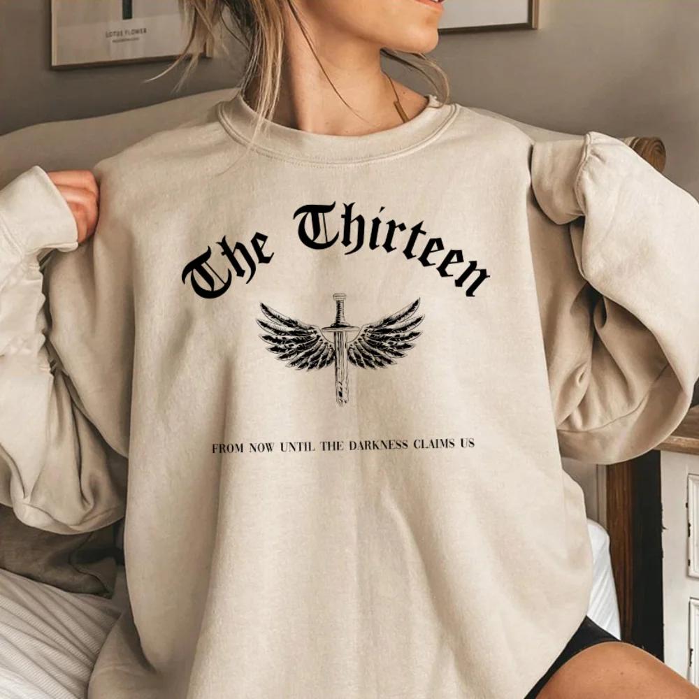 Винтажный толстовка Throne of Glass Acotar Night Court SJM The Thirteen Hoodie Court of Dreams Blackbeak Coven Rhysand Sweatshirt