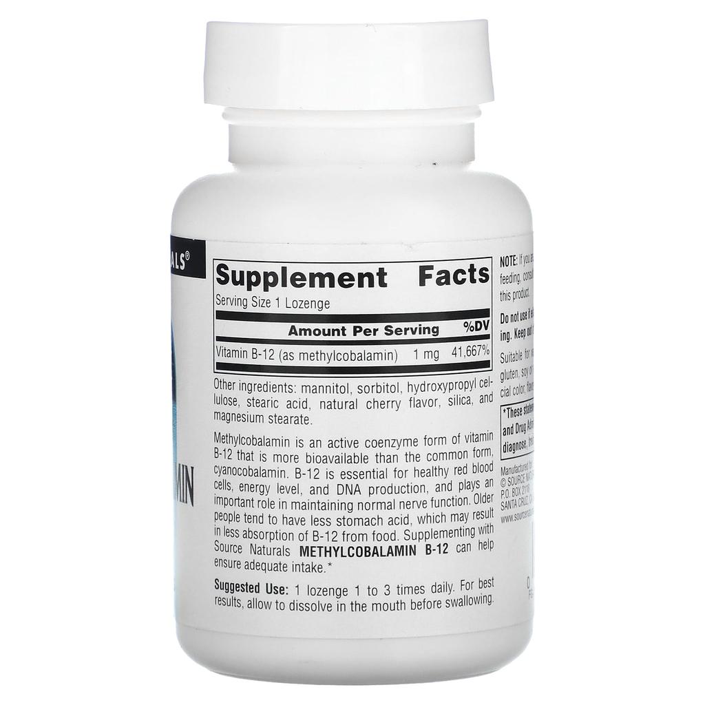 Methylcobalamin Vitamin B12, Cherry Flavor, 1Mg, 240 Lozenges