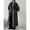 Retro Loose Large Pocket Trench Coat For Women Autumn Korean-Style Casual Lapel Tie-Waist Versatile Coats