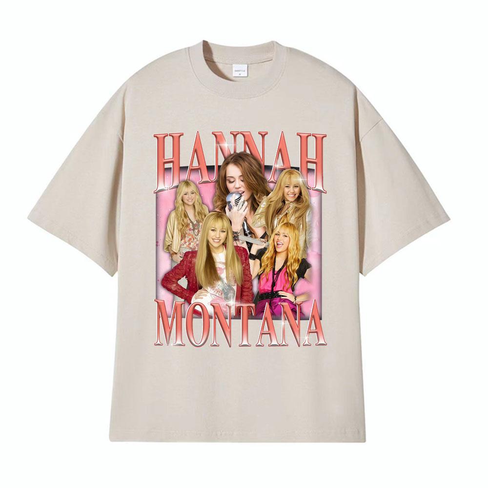Hannah Montana Vintage 90s Graphic Tshirt Unisex Womens Clothing Aesthetic High Street T Shirts pure Cotton Short Sleeve Tshirts