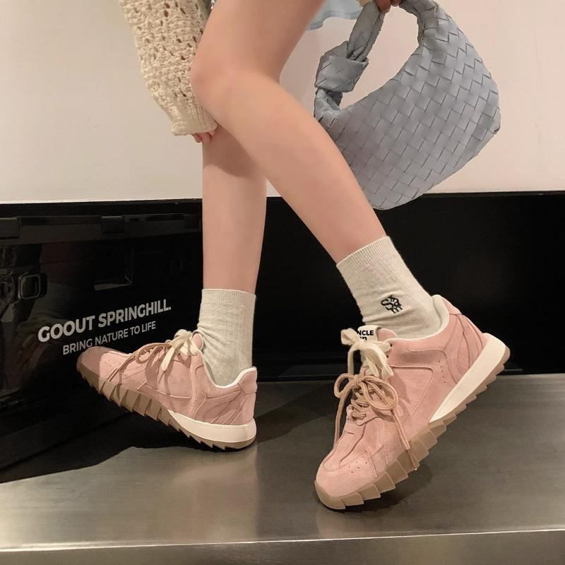 Spring New Flat-bottomed Retro Sports Casual Jogging Shoes, Lightweight and Versatile Soft-soled Single Shoes for Women