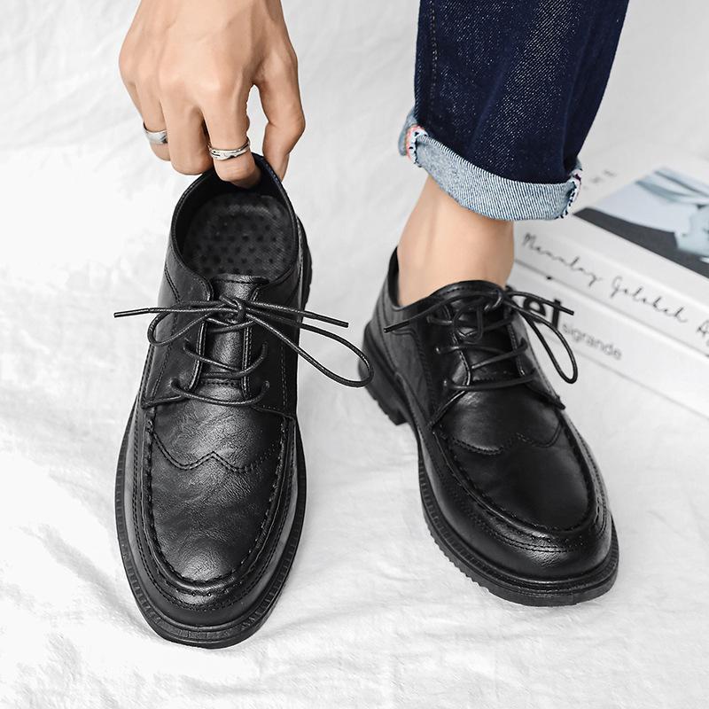 Spring and Autumn Men's Shoes New Casual Shoes Student Trendy Shoes Men's Business Small Leather Shoes Men's Waterproof Best Man Shoes Work Shoes
