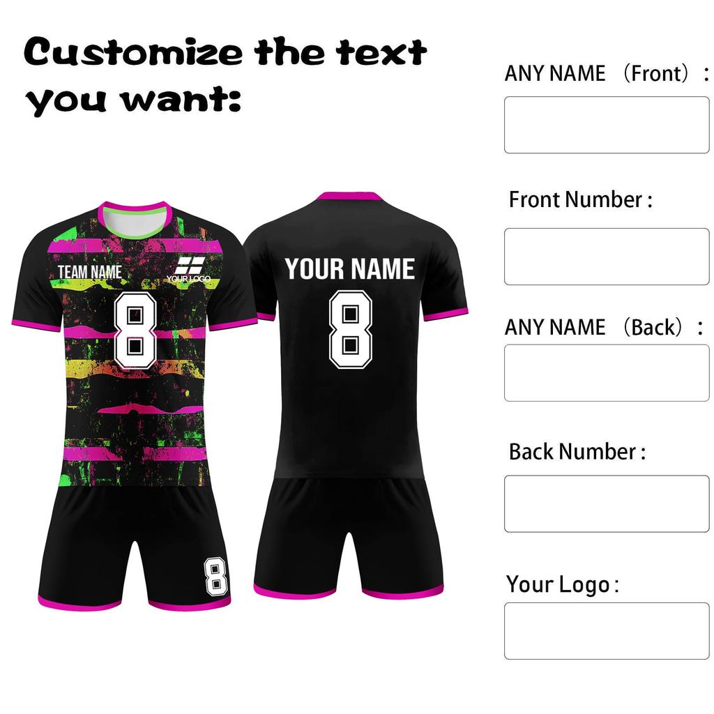 Personalised Shirts Kit Mens Girls With Name Number Custom Football Jerseys For Boys Training Suit