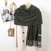 Fashion Plaid Tassels Shawls Scarf For Woman Winter Warm Scarves Lady Cashmere Like Muffler British Style Wraps Neckerchief