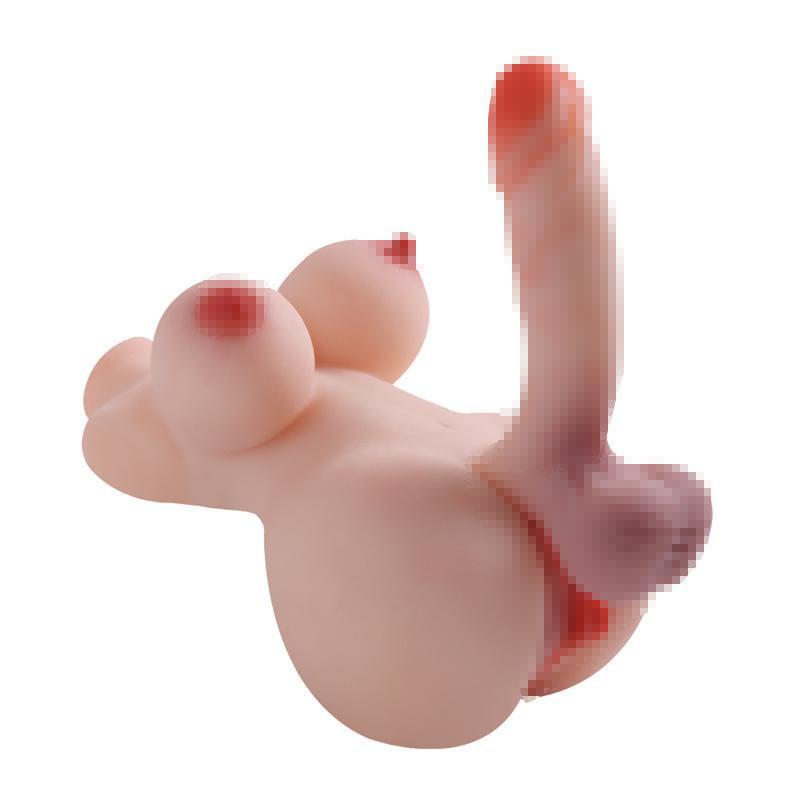 Реалистичная грудь+пенис+влагалище + анус 4-в-1 Мужчины Женщины Гей TPE Полутело Секс-кукла Мягкая Реалистичная Кожа Игрушка для взрослых Мастурбатор Продукты