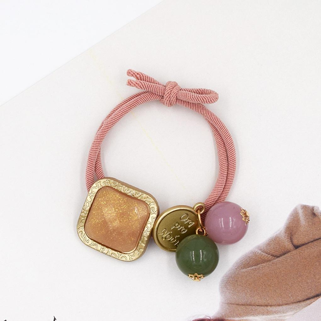 Шикарный набор из 3 резинок для волос с подвесками-монетками