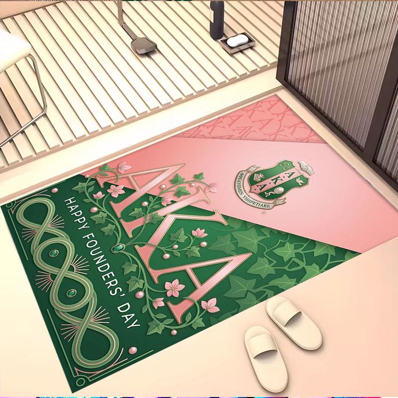 Alpha Kappa Alpha Print Rug, Washable Floor Carpet, For Entryway Dorm Laundry Room Office Study, Home Decor Birthday Christmas Gift