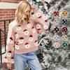 Women's Autumn and Winter Christmas Wear Old Man Head Knit Pullover Sweater