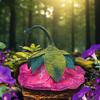 Шляпа-цветок Ипомеи – Ручная работа из войлока, шляпа-ведьма/эльфа для косплея, сцены или вечеринки в саду! Дизайн "Розовый лепесток + Зеленый чашелистик", Унисекс Фэнтези Аксессуар